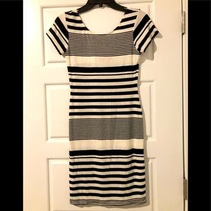 Saks fifth avenue stripped black and white dress